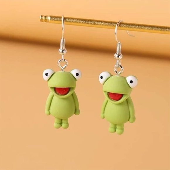 Women's/Girls Acrylic Frog‎ Drop Dangle Earrings - Picture 1 of 2